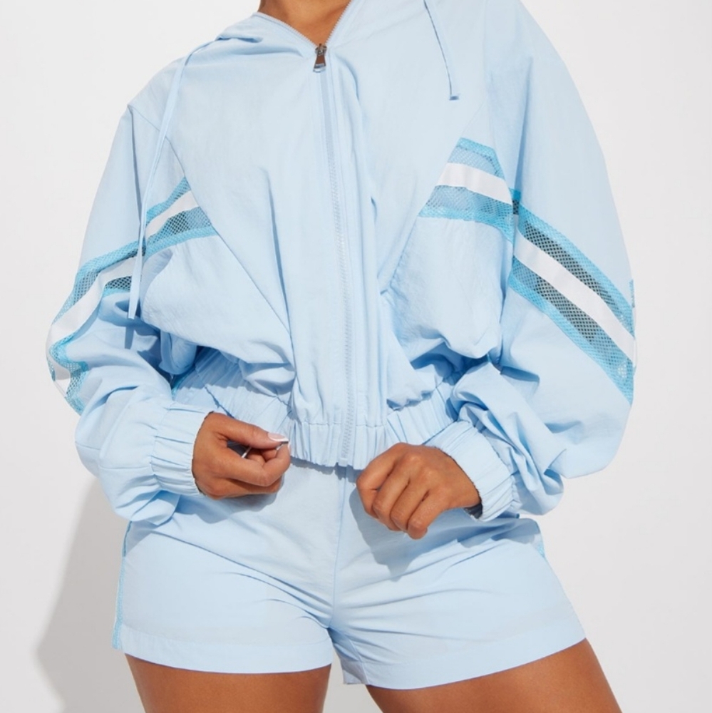Fashion Nova Sky Blue Bomber Jacket